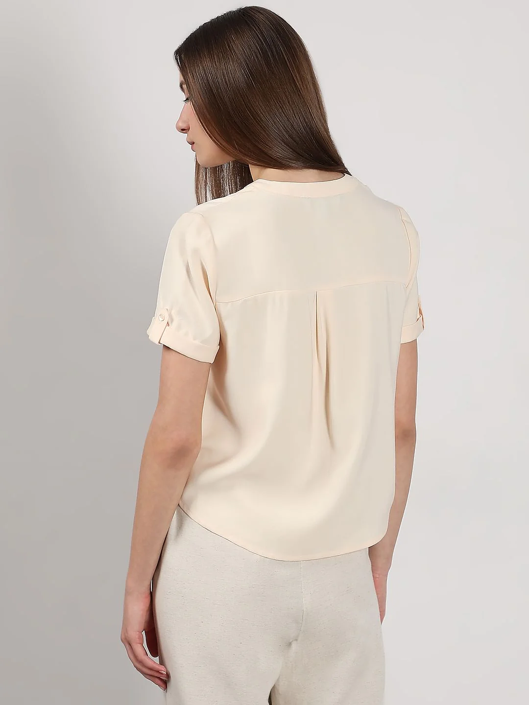 Beige V-Neck Top - Image 4