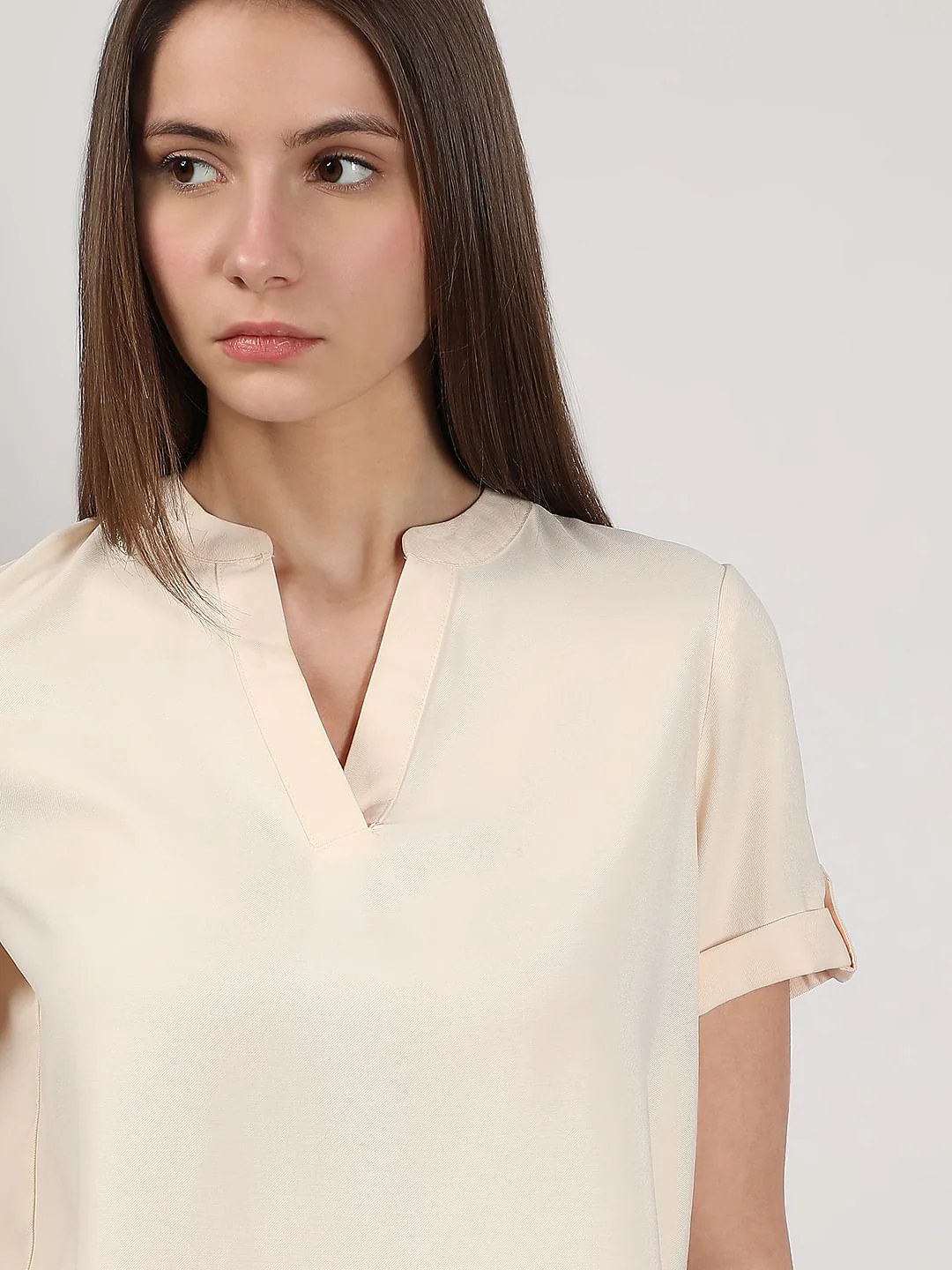 Beige V-Neck Top - Image 6