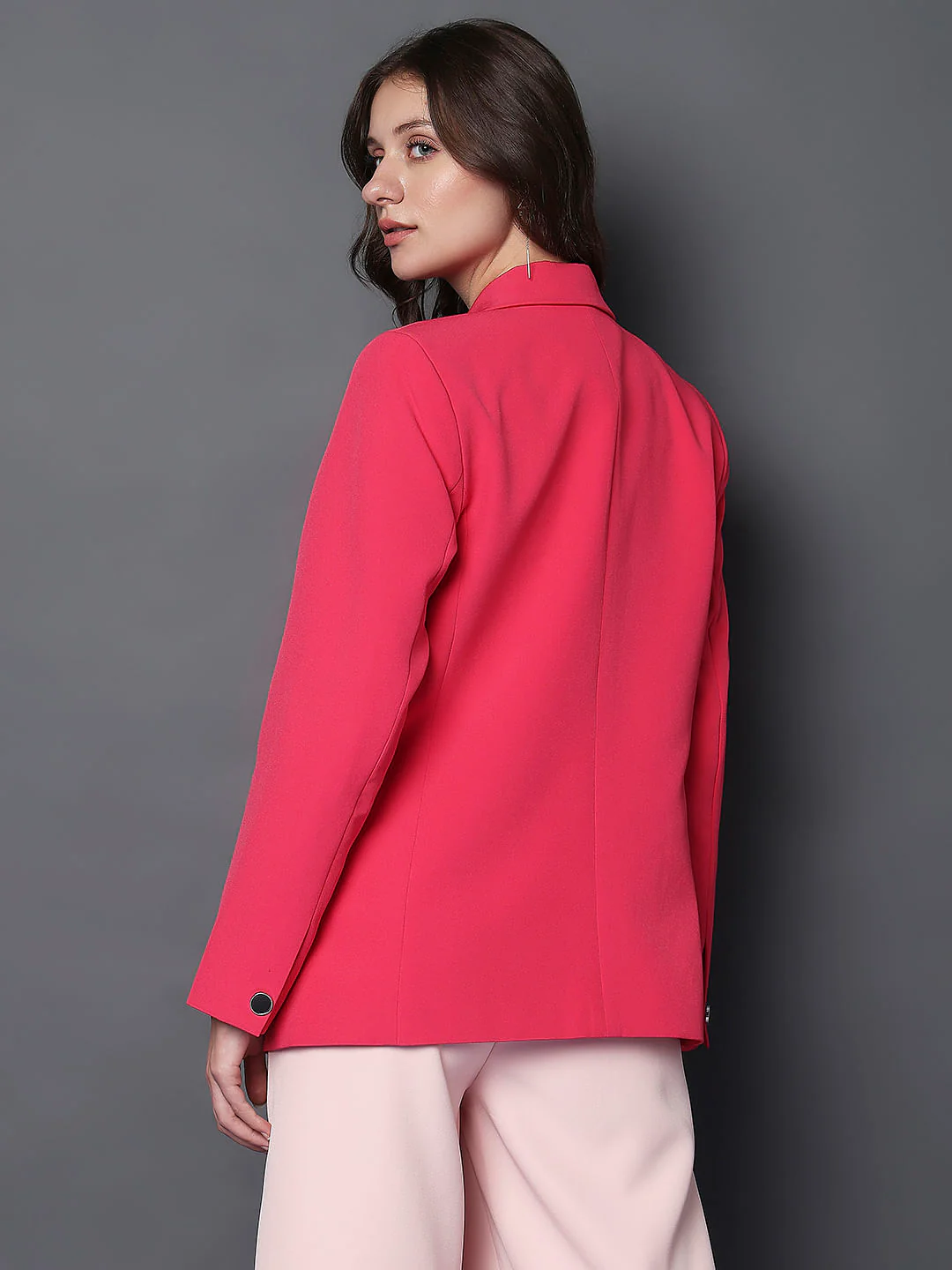 Pink Double Breasted Blazer - Image 4