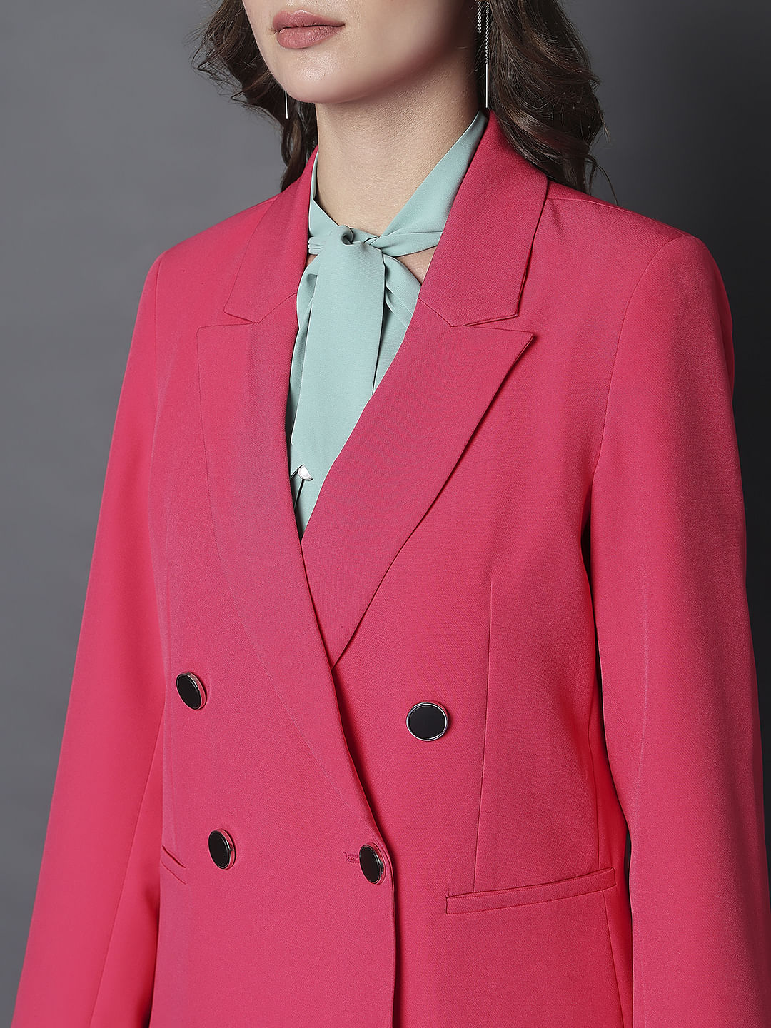 Pink Double Breasted Blazer - Image 8