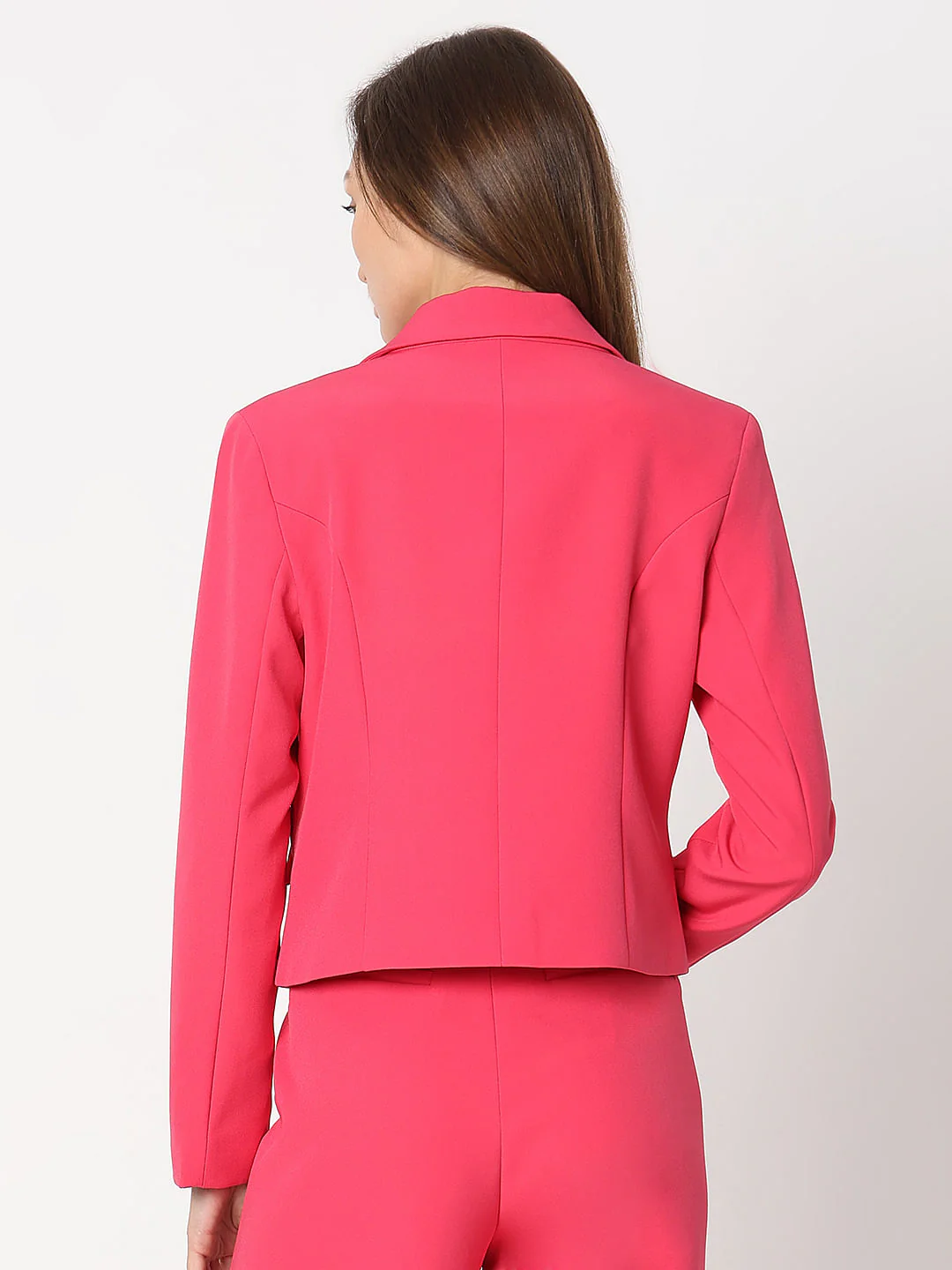 Pink Cropped Co-Ord Set Blazer - Image 4