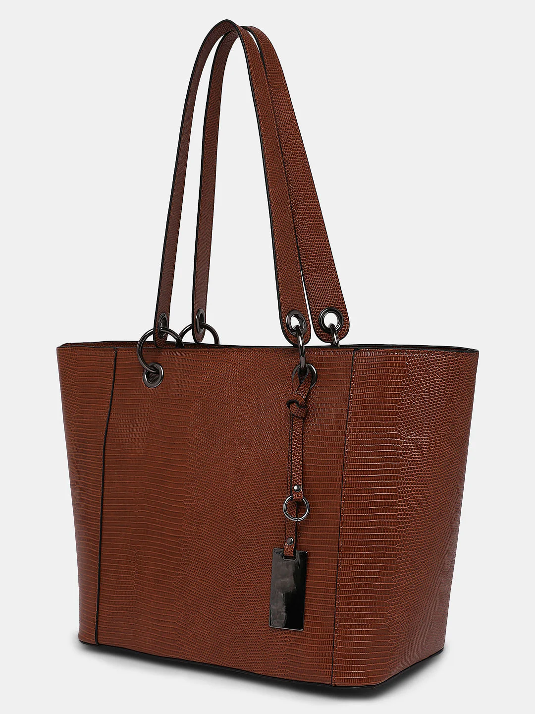 Brown Textured Handbag - Image 3