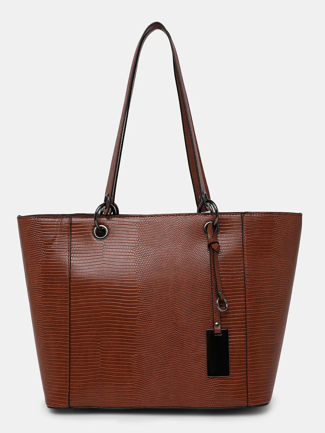 Brown Textured Handbag - Image 4