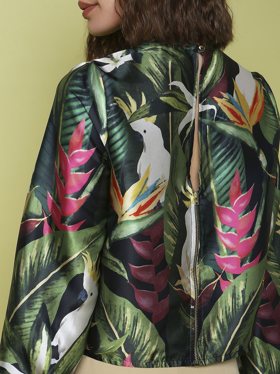Marquee Green Tropical Print Top - Image 7