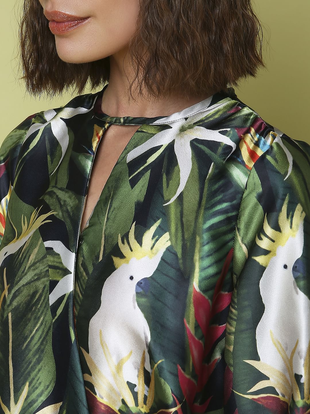 Marquee Green Tropical Print Top - Image 9