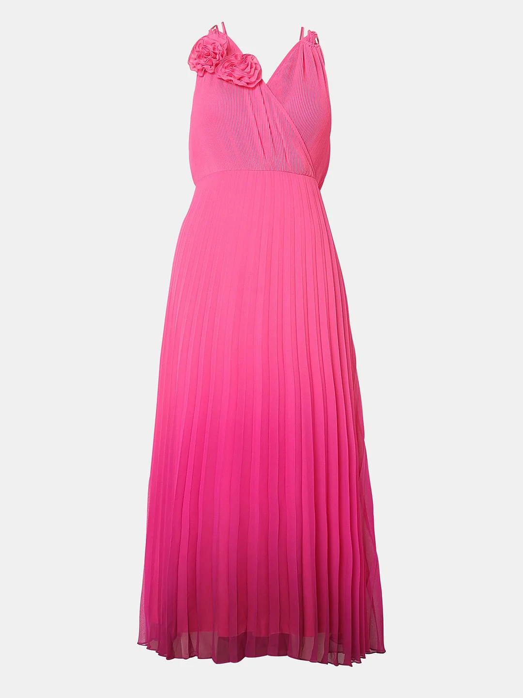 Marquee Pink Ombre Pleated Midi Dress - Image 6