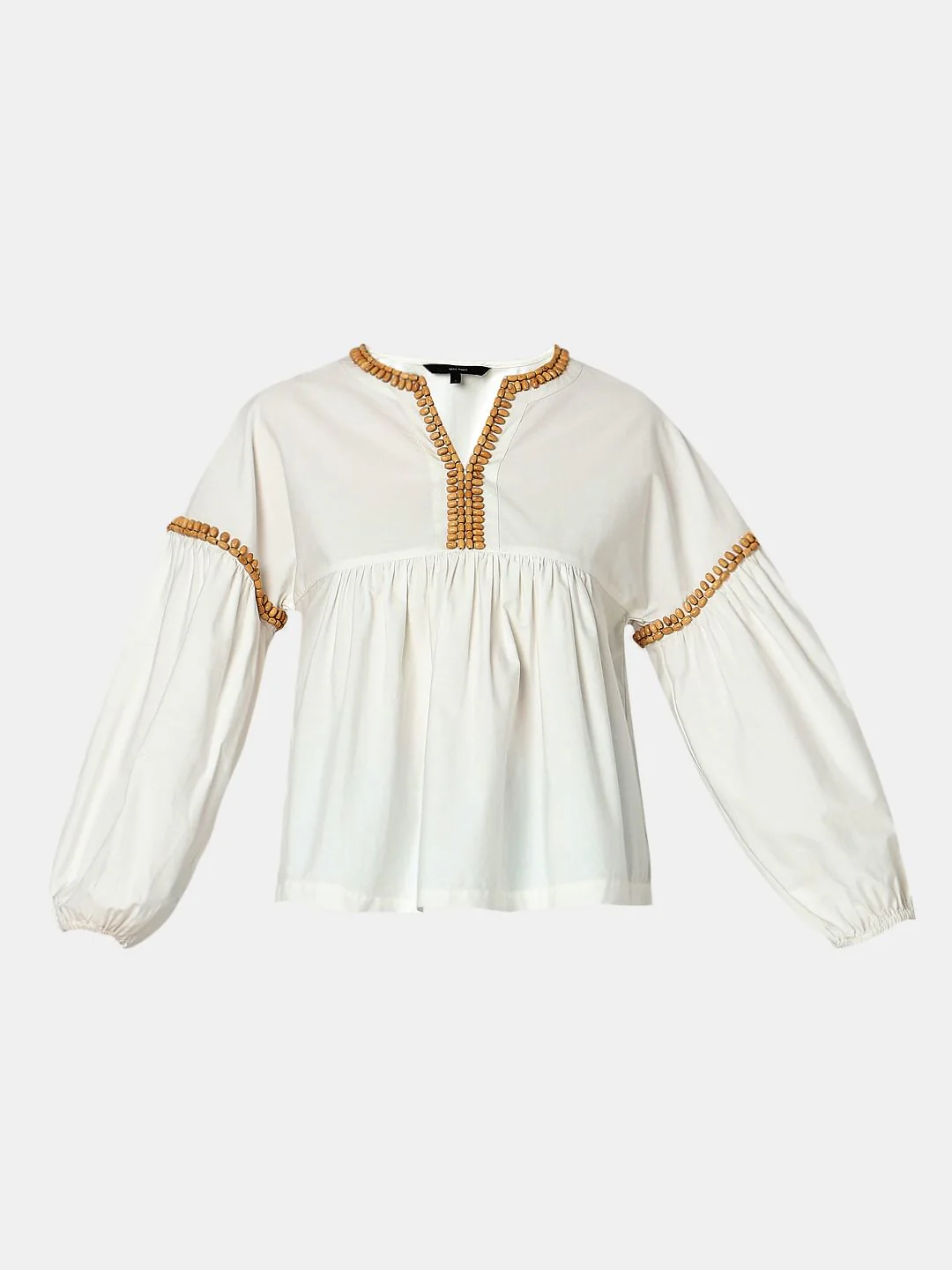 White Beaded Flared Top - Image 7
