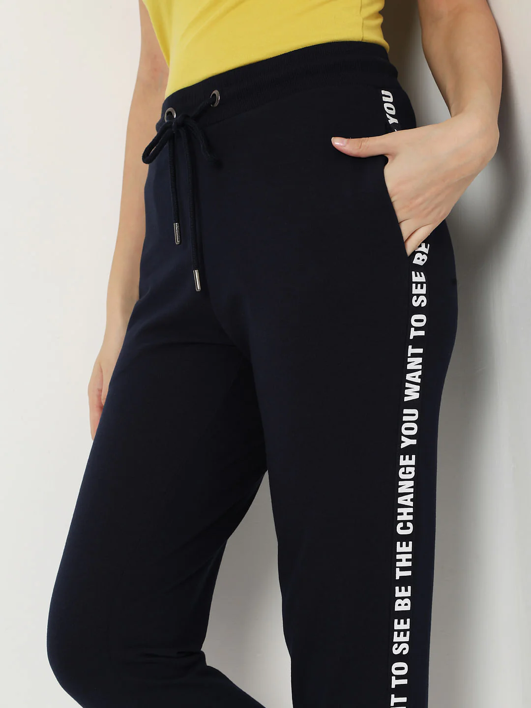 Navy Blue Tape Detail Lounge Joggers - Image 5