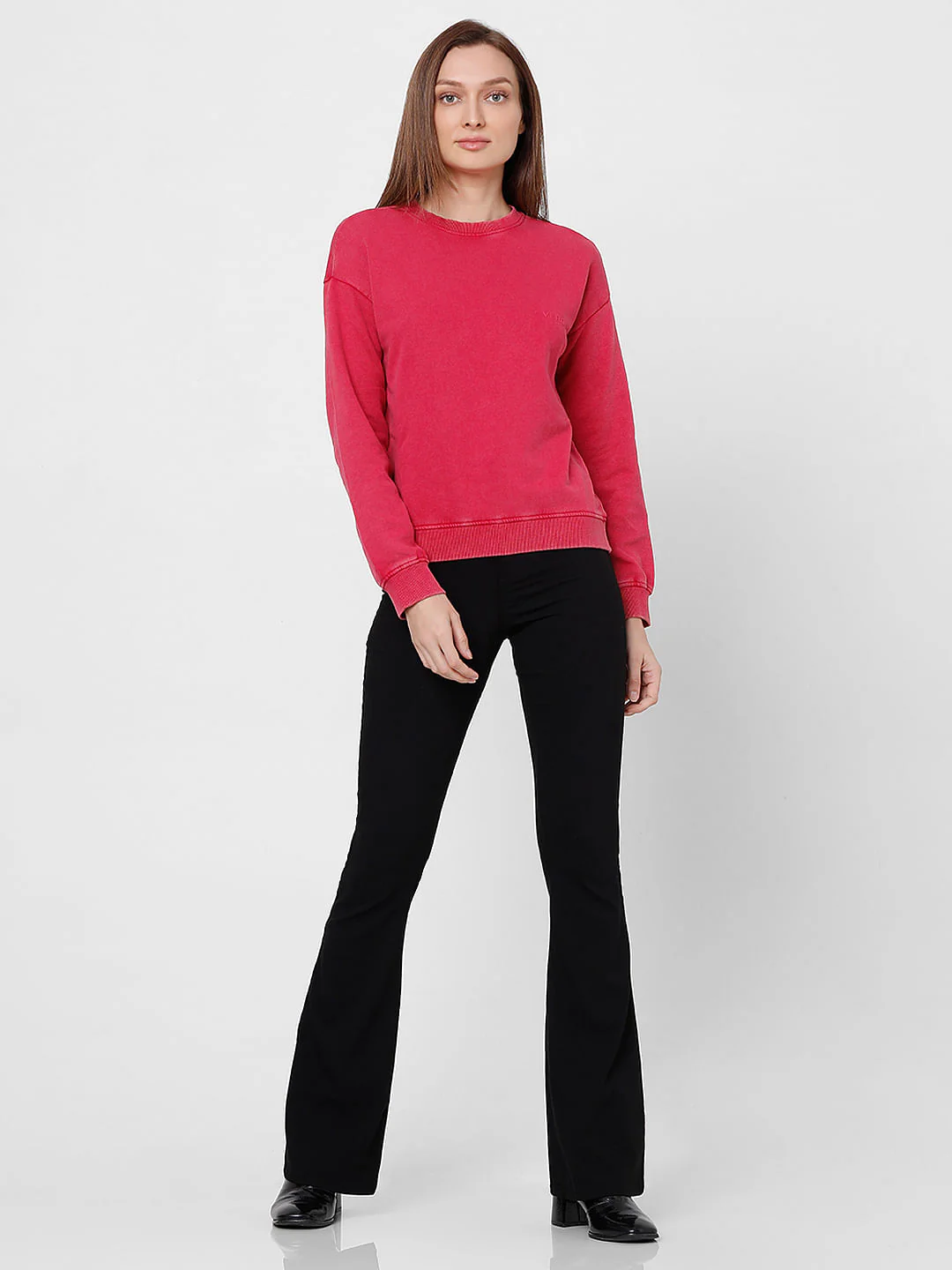 Red Drop Shoulder Washed Sweatshirt - Image 5
