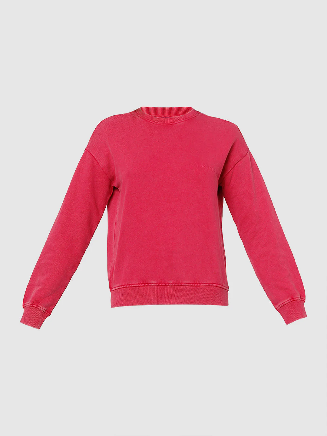 Red Drop Shoulder Washed Sweatshirt - Image 7