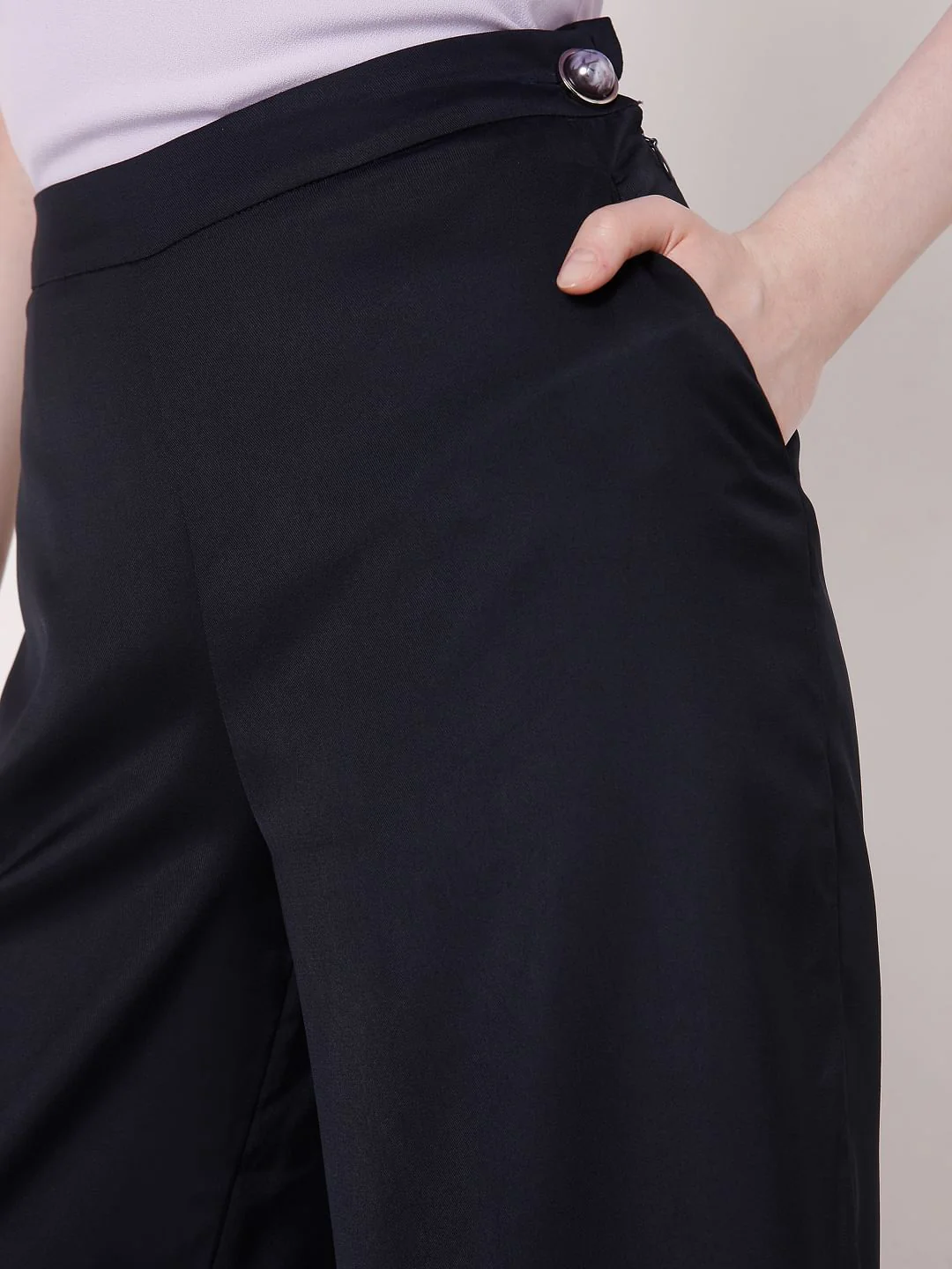 Navy Blue Mid Rise Co-Ord Set Culottes - Image 5
