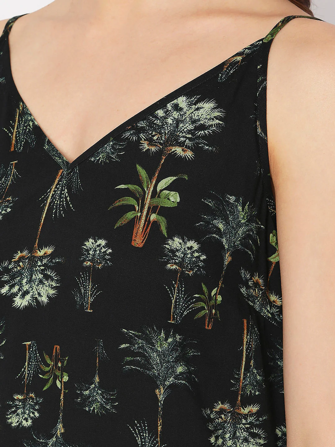 Black Printed Midi Dress - Image 7