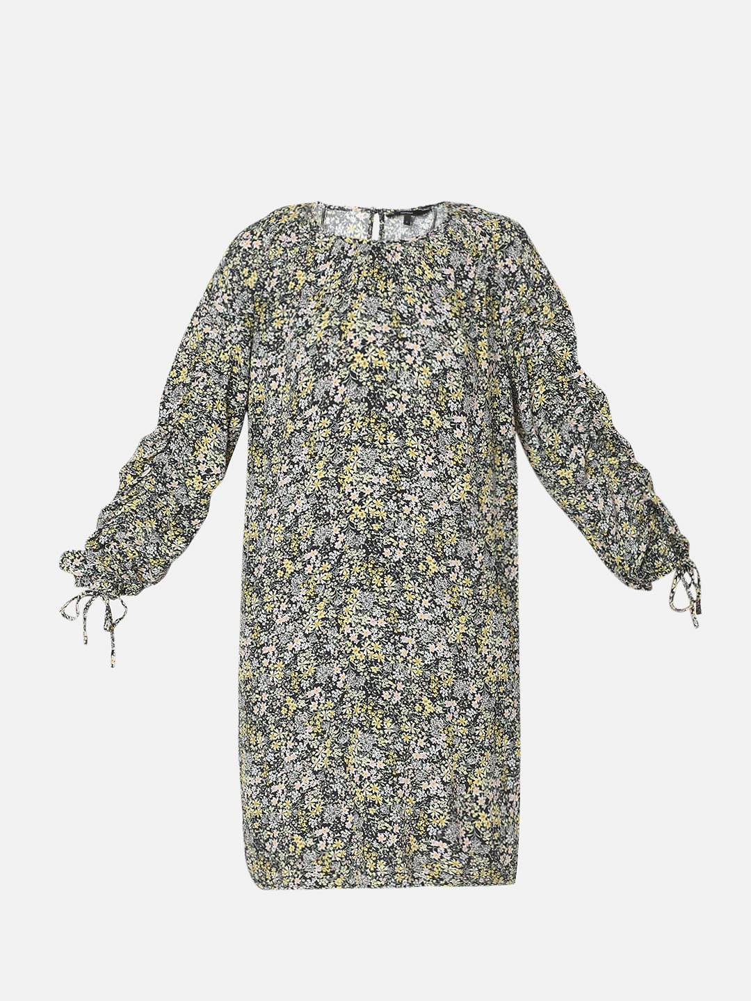 Black Floral Print Shift Dress - Image 7