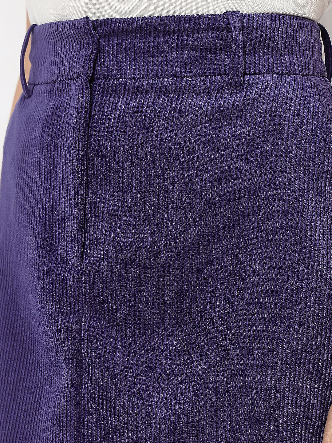 Purple High Rise Corduroy Skirt - Image 8