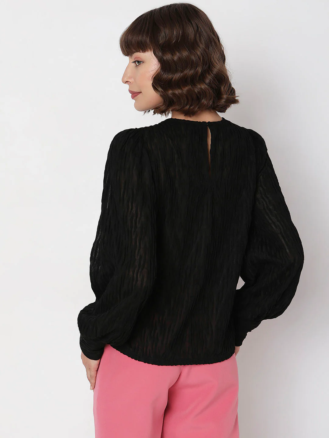 Black Textured Top - Image 4