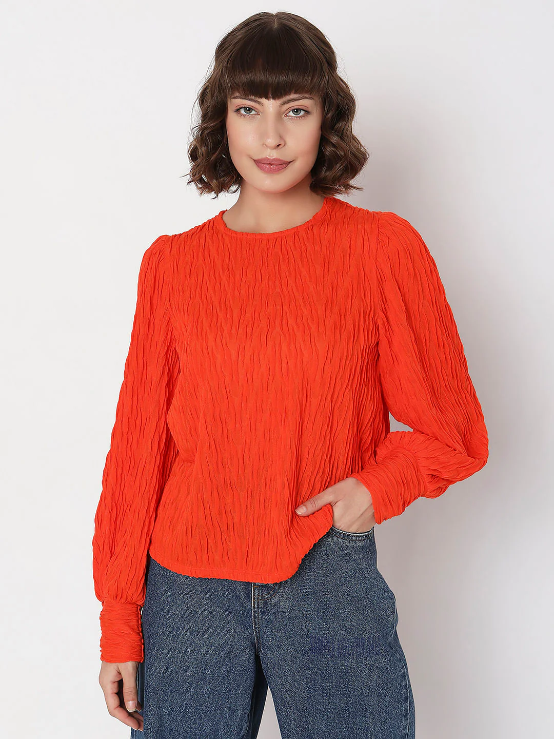 Orange Textured Top - Image 2