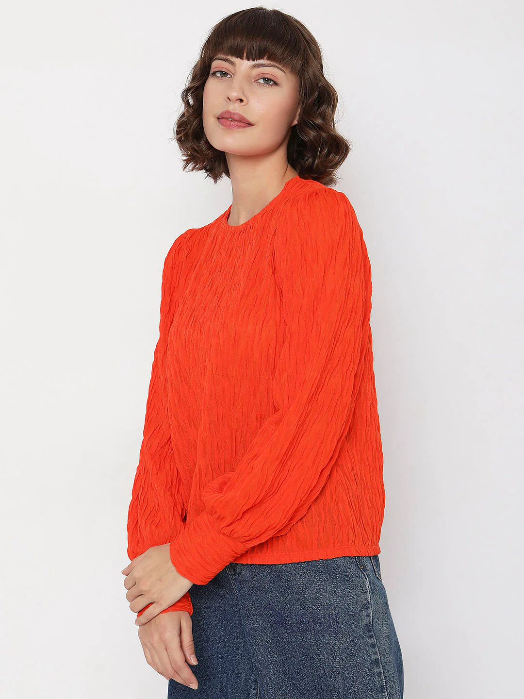 Orange Textured Top - Image 3