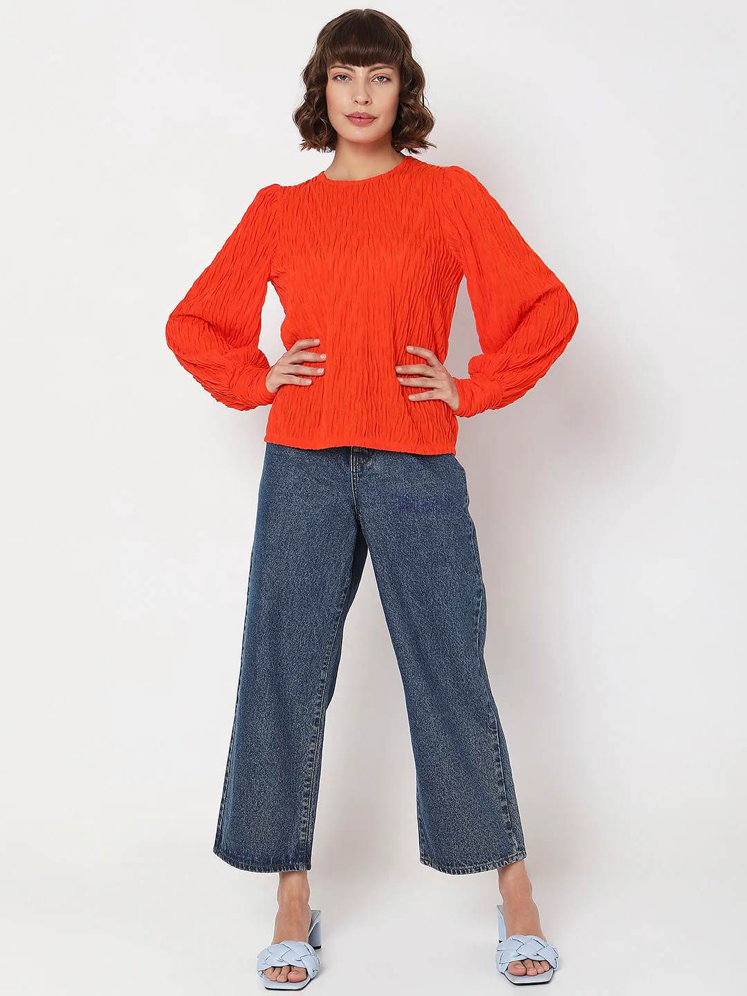 Orange Textured Top - Image 5