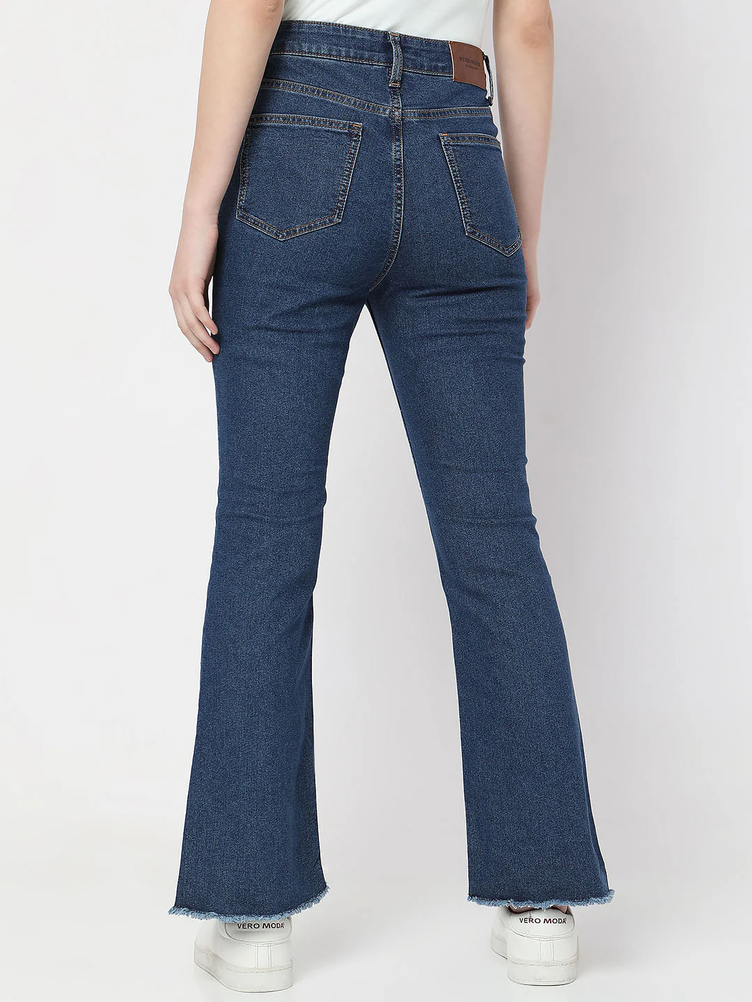 Blue High Rise Buttoned Petra Bootcut Jeans - Image 4