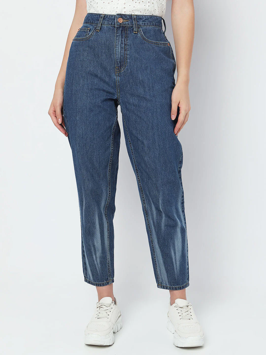 Blue High Rise Jade Straight Fit Jeans - Image 2