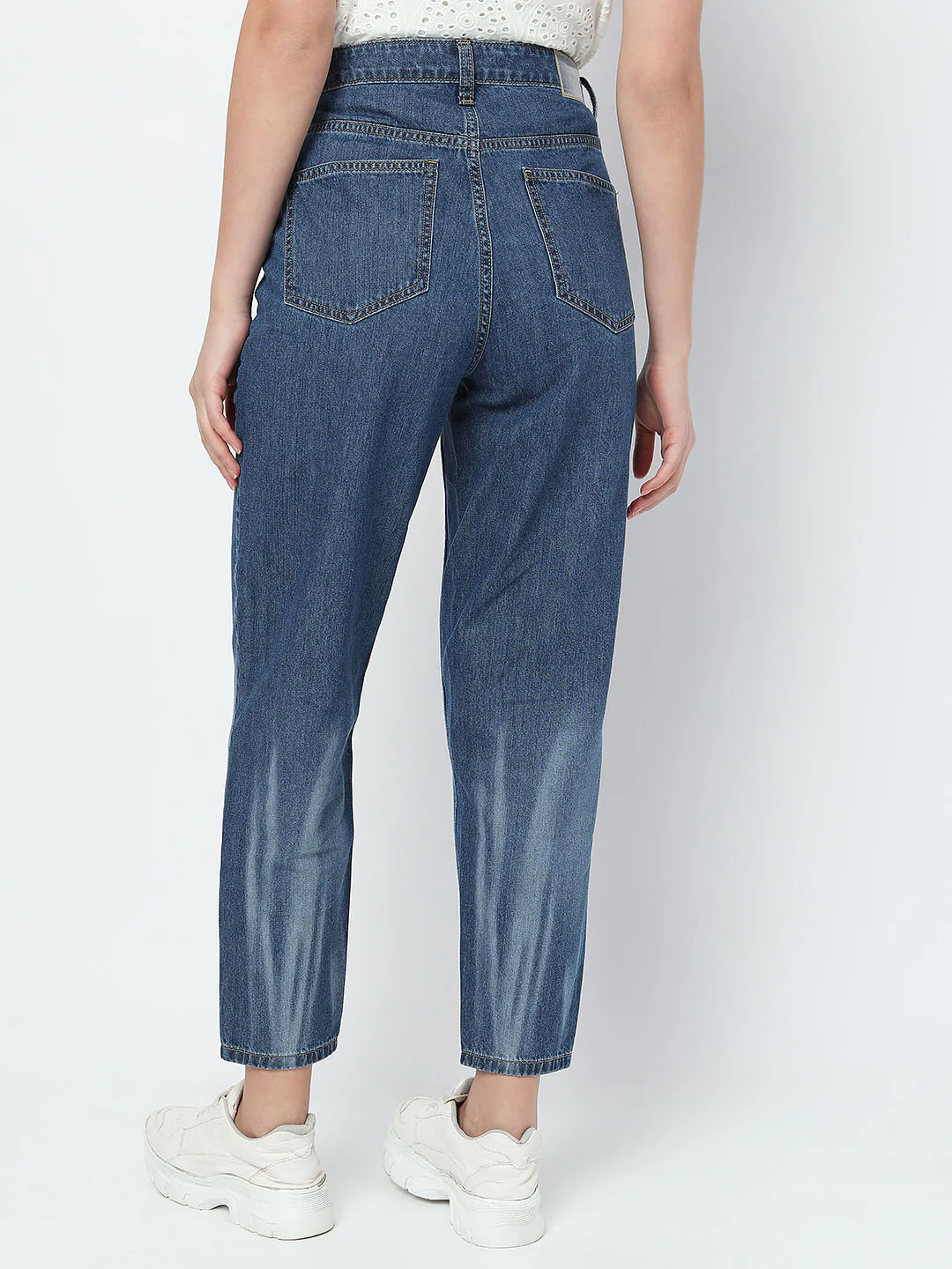 Blue High Rise Jade Straight Fit Jeans - Image 4