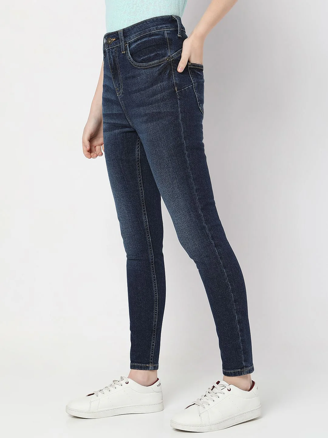 Blue High Rise Pushup Wendy Skinny Jeans - Image 3