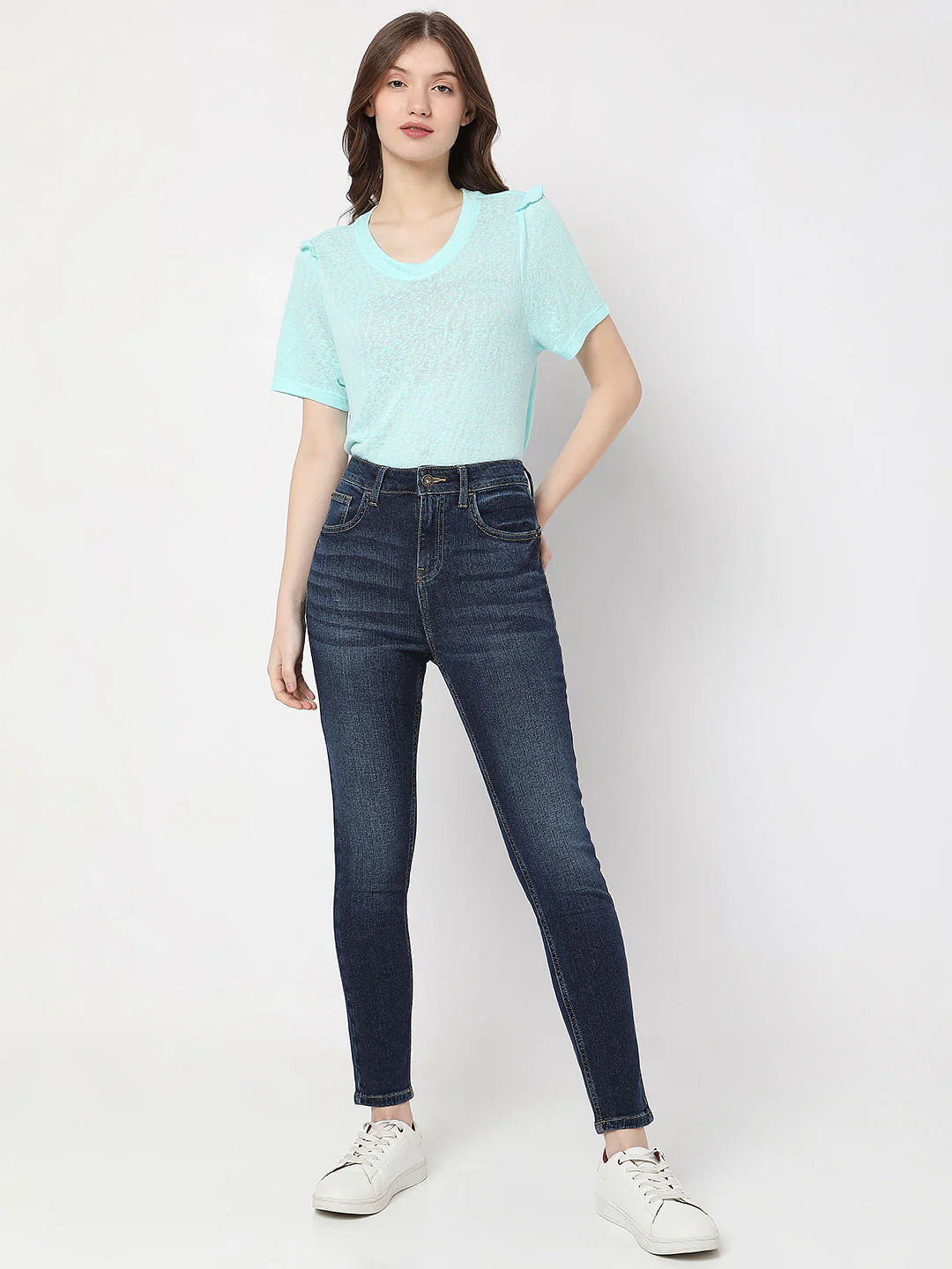 Blue High Rise Pushup Wendy Skinny Jeans - Image 6