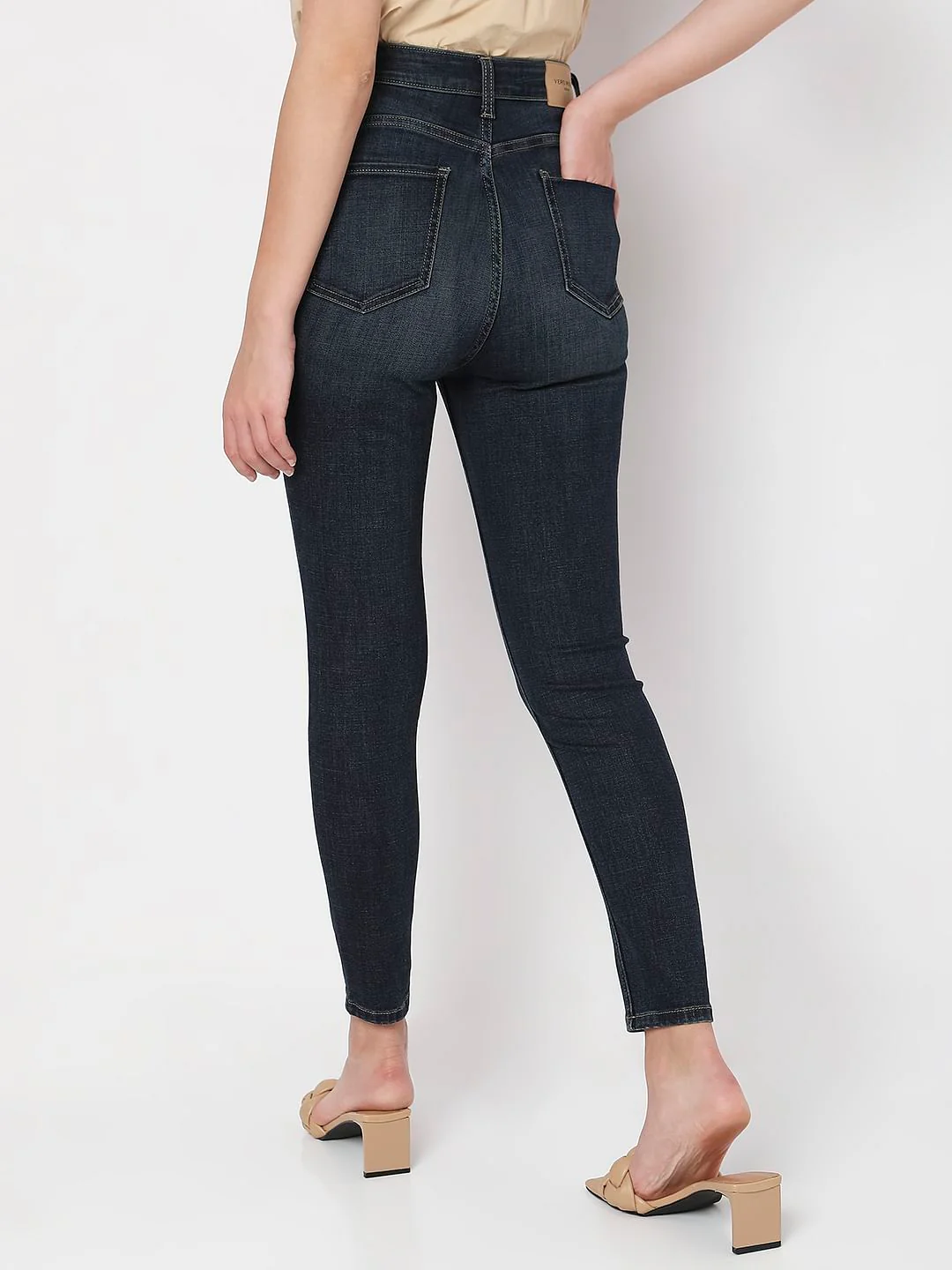 Dark Blue High Rise Wendy Skinny Fit Jeans - Image 4