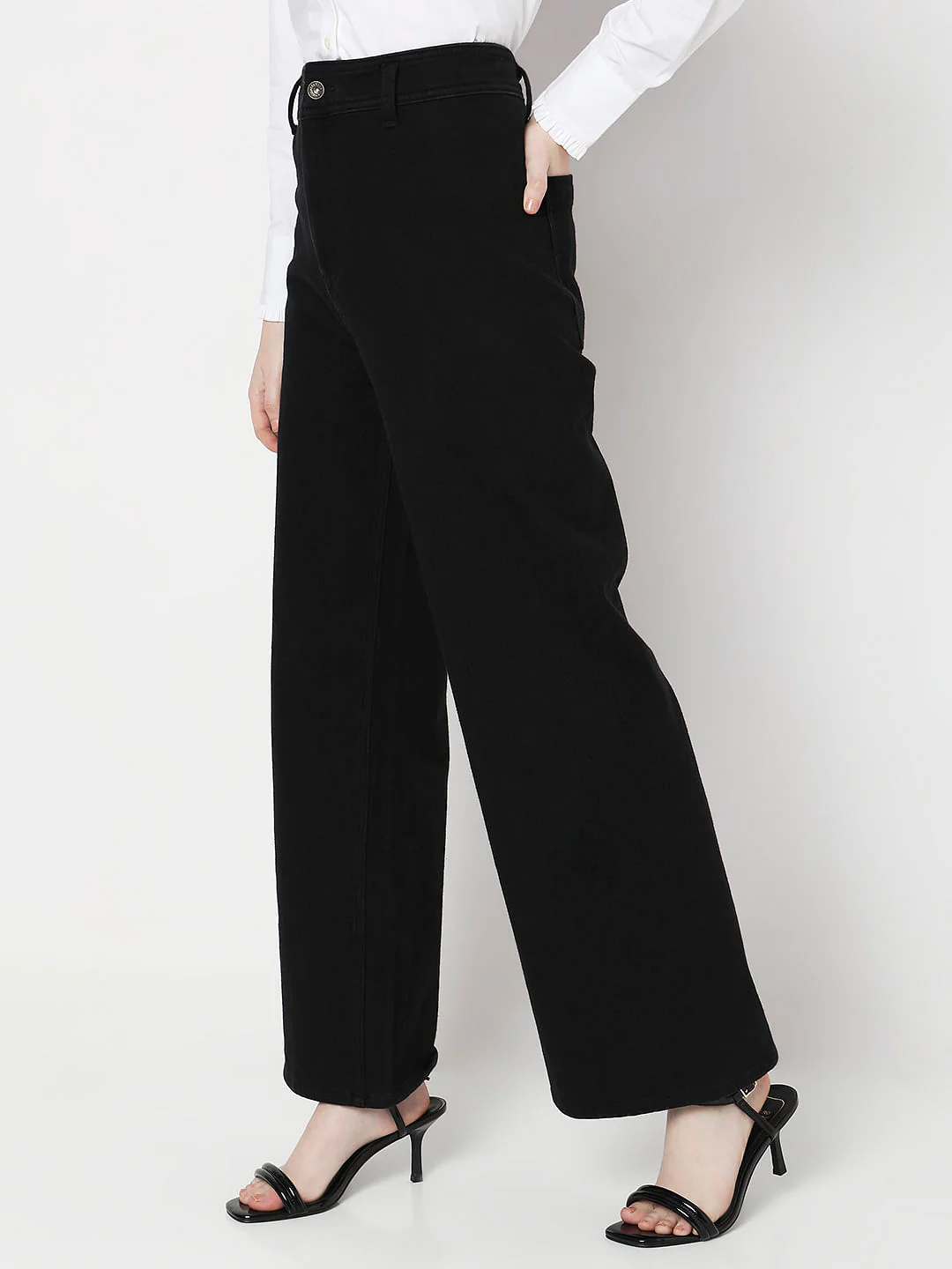Black High Rise Jade Straight Fit Jeans - Image 3