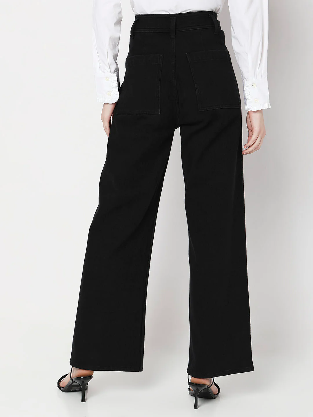 Black High Rise Jade Straight Fit Jeans - Image 4