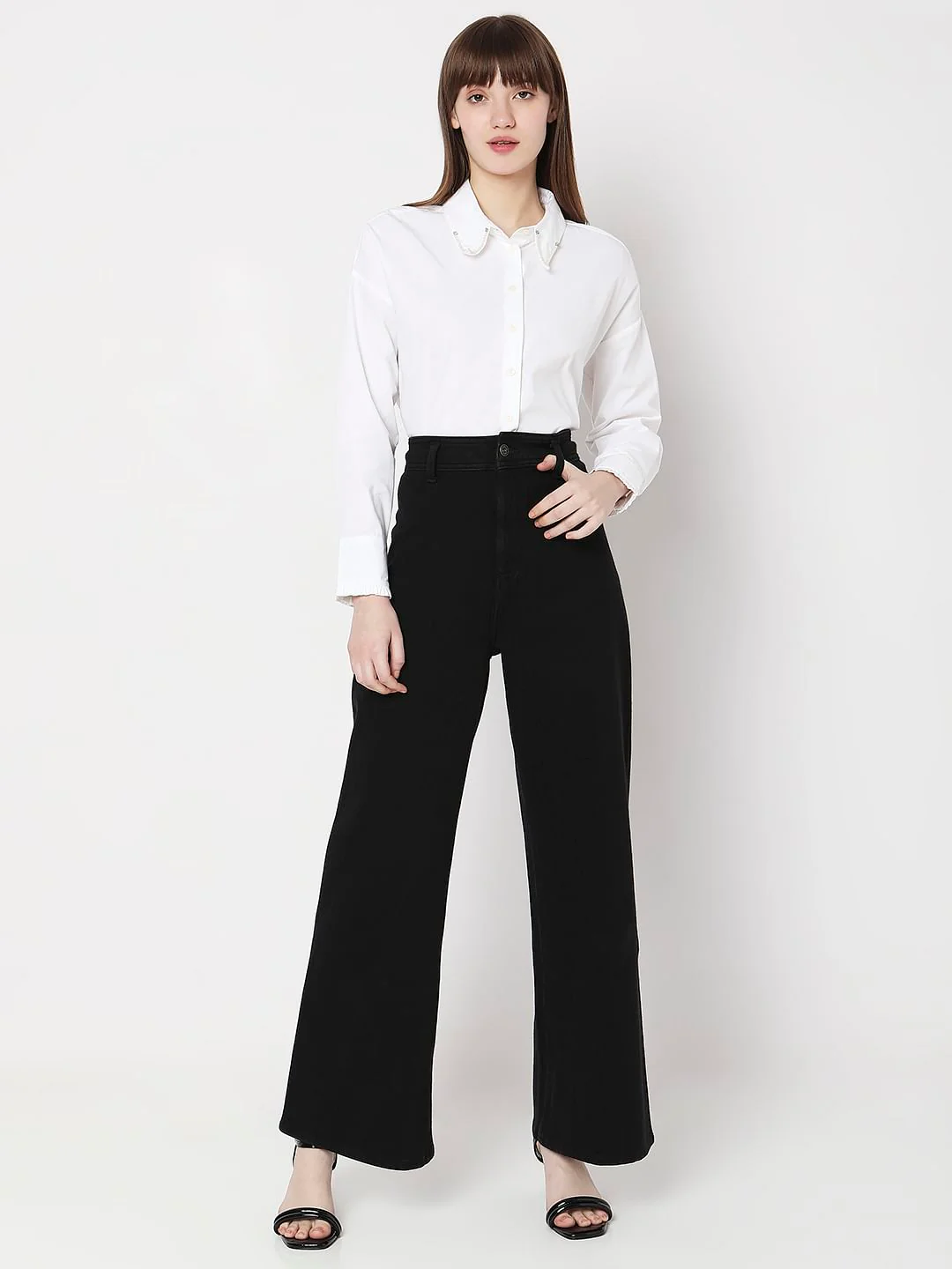 Black High Rise Jade Straight Fit Jeans - Image 6