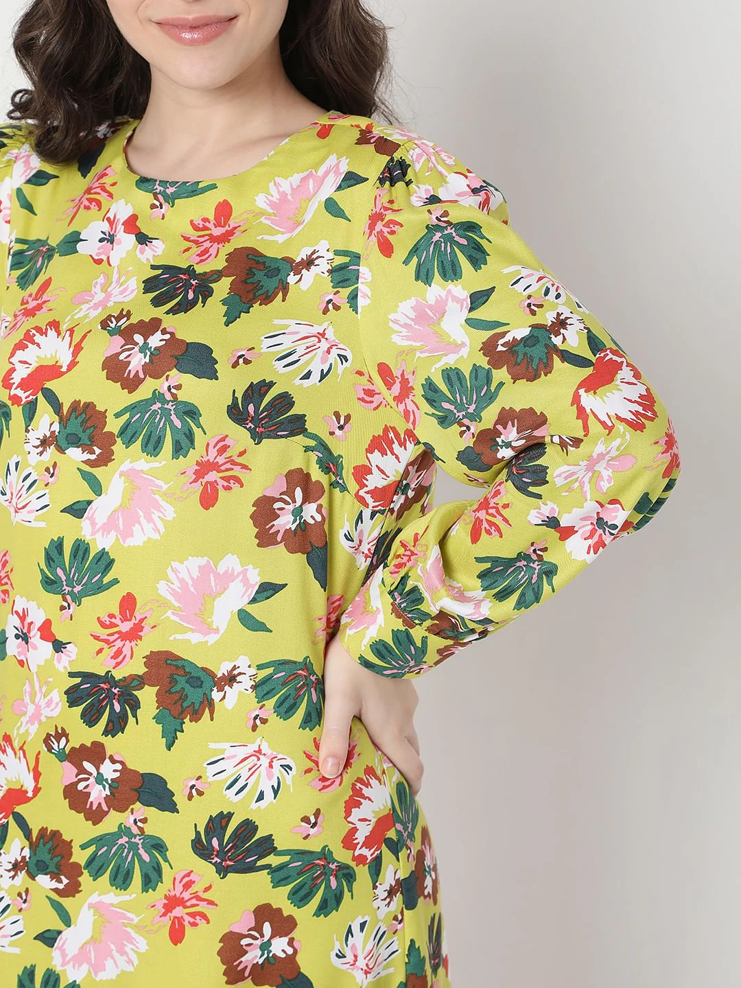 Green Floral Print Shift Dress - Image 5