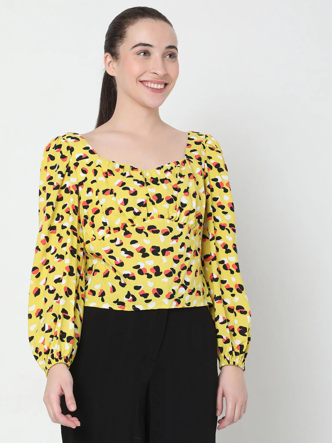 Yellow All Over Print Top - Image 2