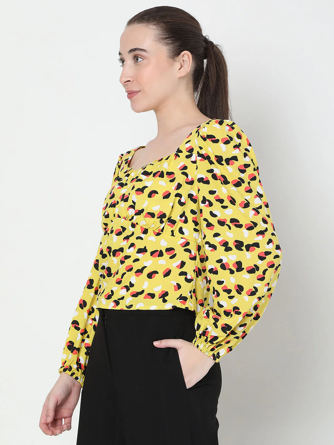 Yellow All Over Print Top - Image 3