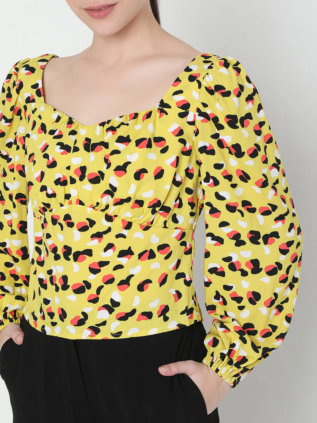 Yellow All Over Print Top - Image 6