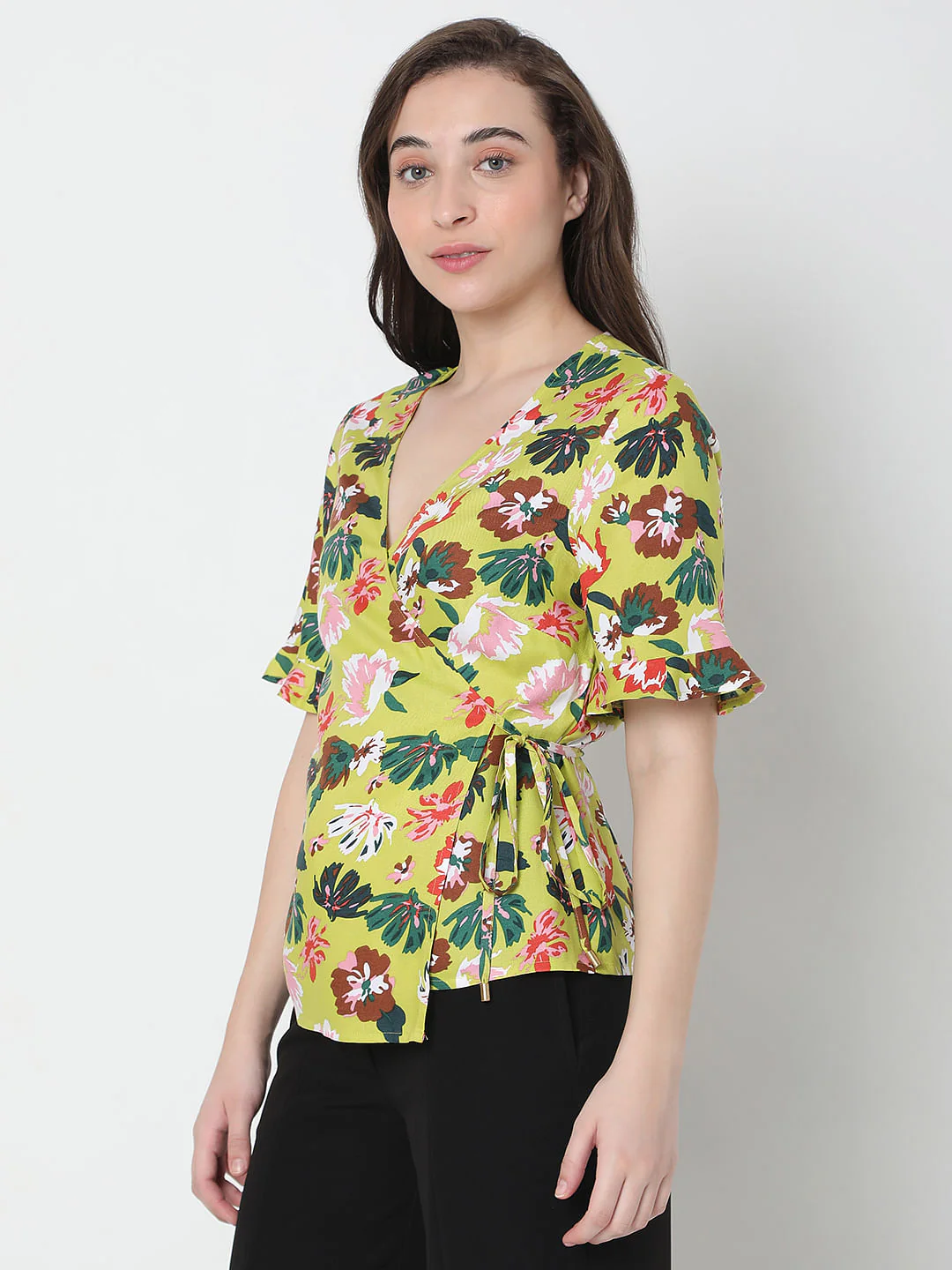 Green Floral Print Top - Image 3