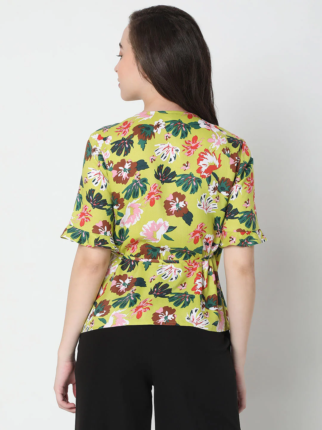 Green Floral Print Top - Image 4