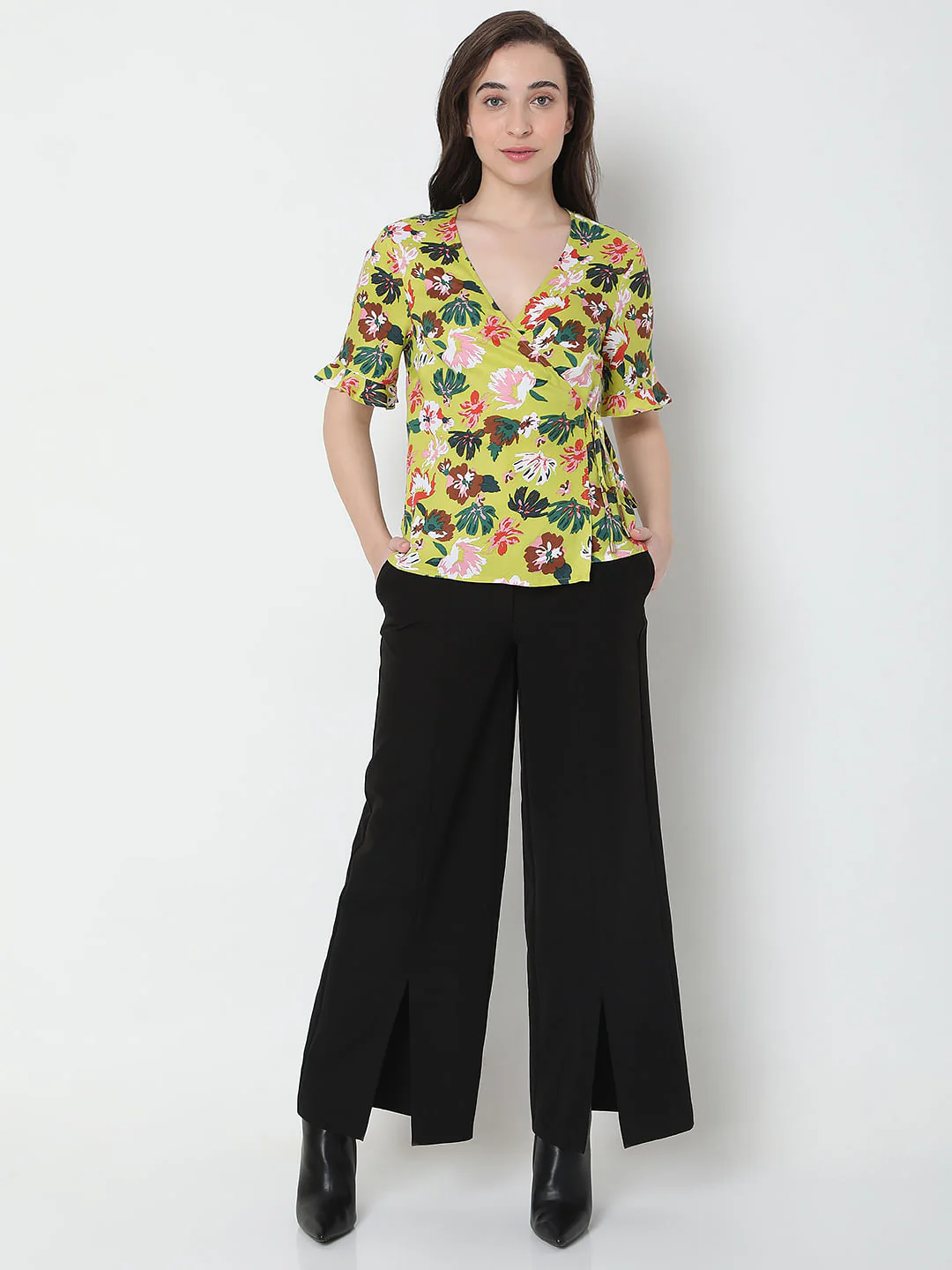 Green Floral Print Top - Image 5