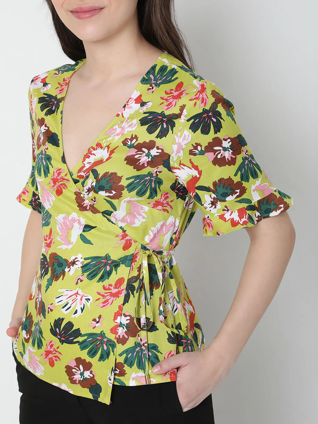 Green Floral Print Top - Image 6