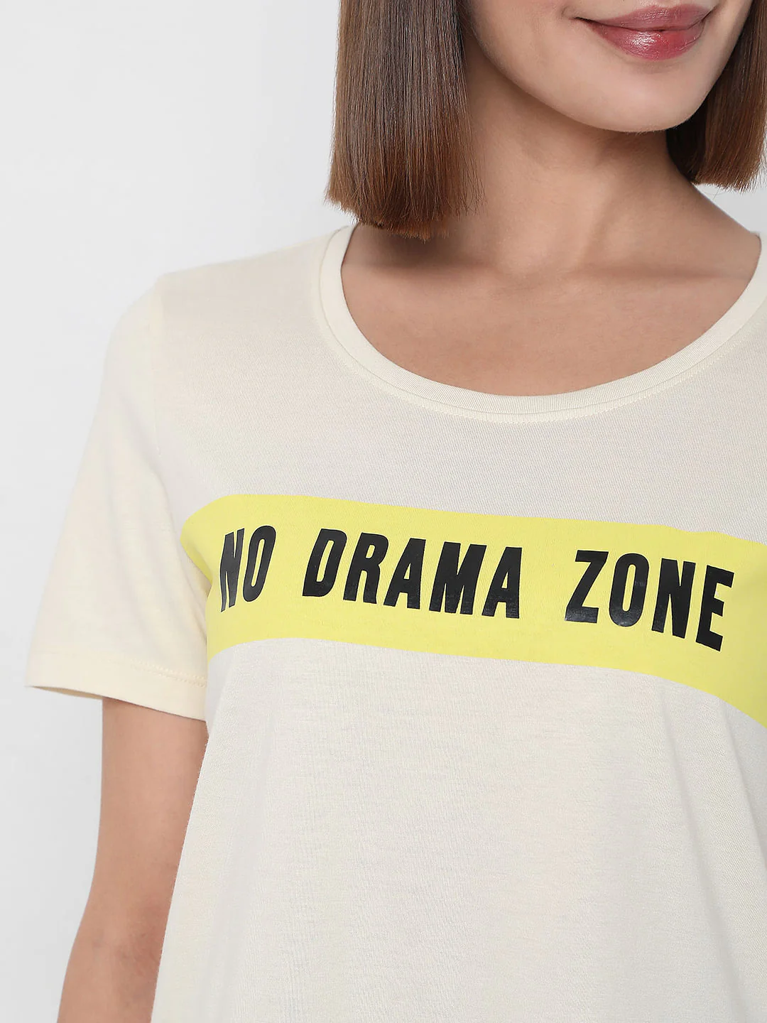 Beige Slogan Print T-Shirt - Image 6