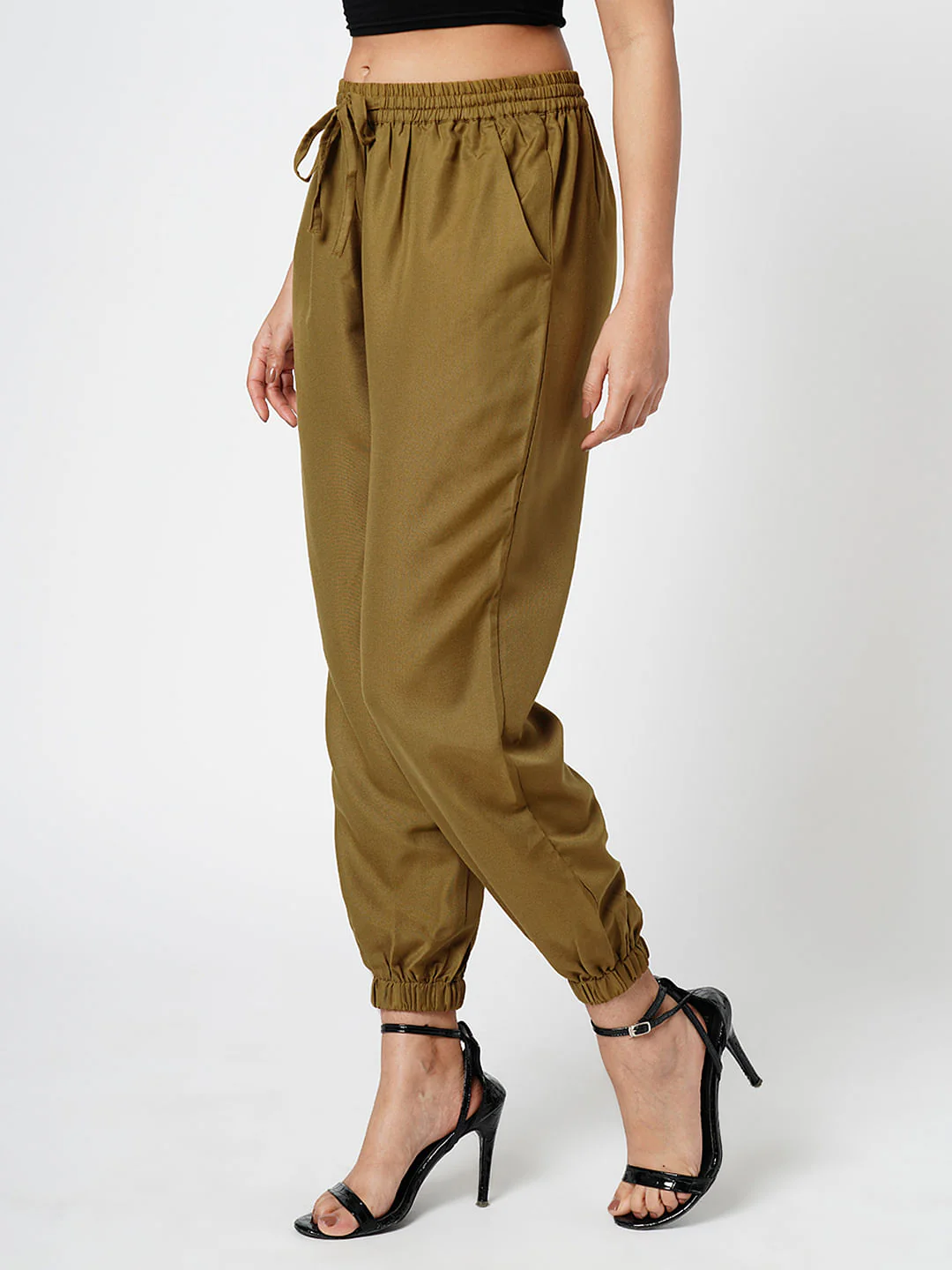 I.Scenery By Vero Moda Green High Rise Pants - Image 3
