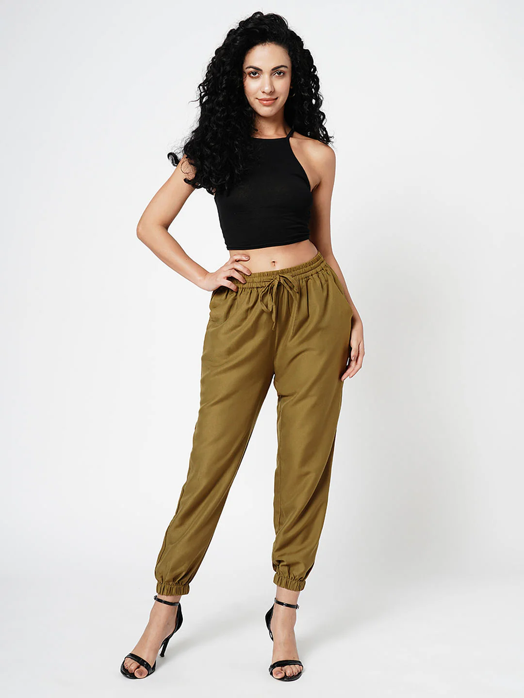 I.Scenery By Vero Moda Green High Rise Pants - Image 5