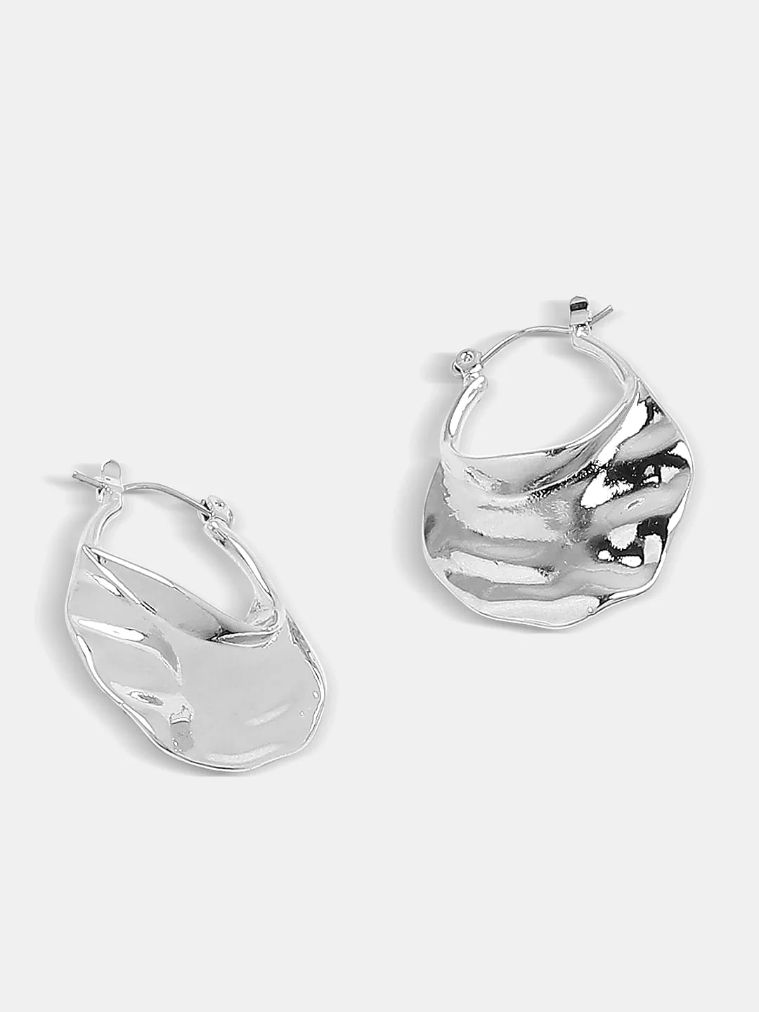 Silver Beaten Hoops - Image 3