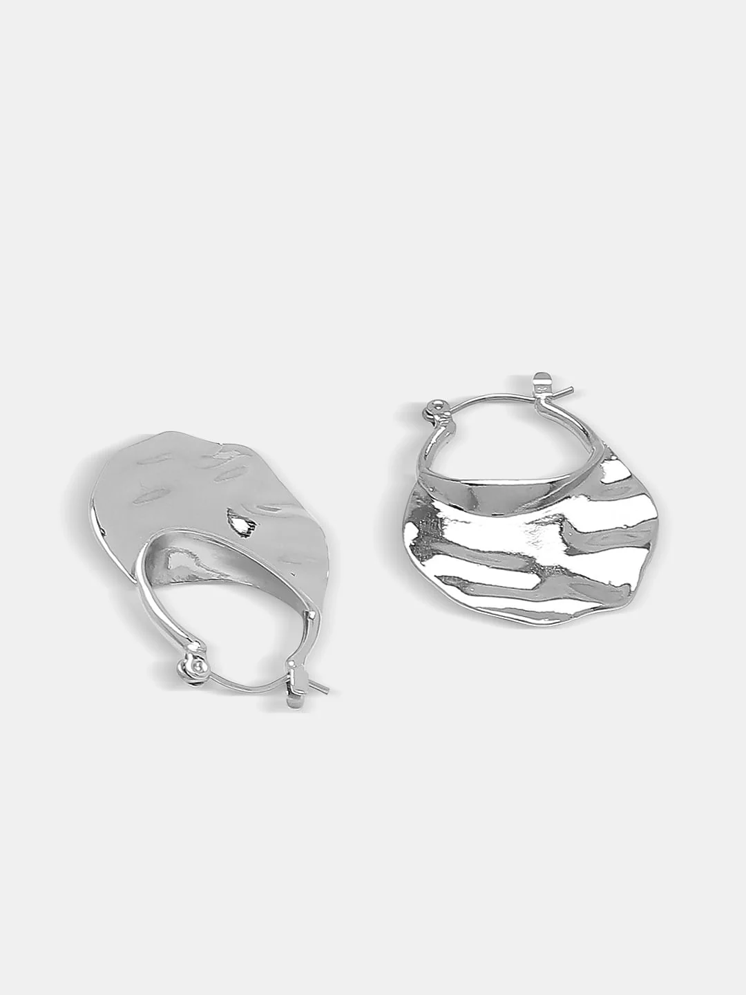 Silver Beaten Hoops - Image 4