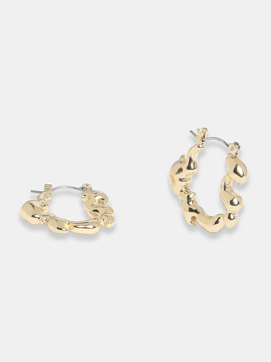 Golden Twisted Small Hoops - Image 2
