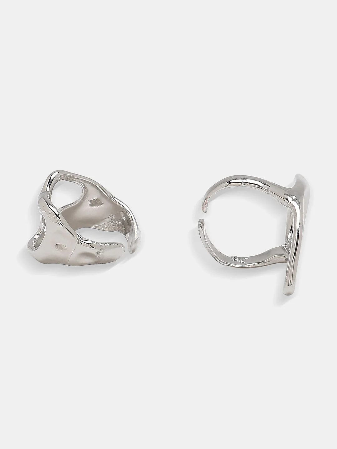Silver Pack Of 2 Rings - Image 3