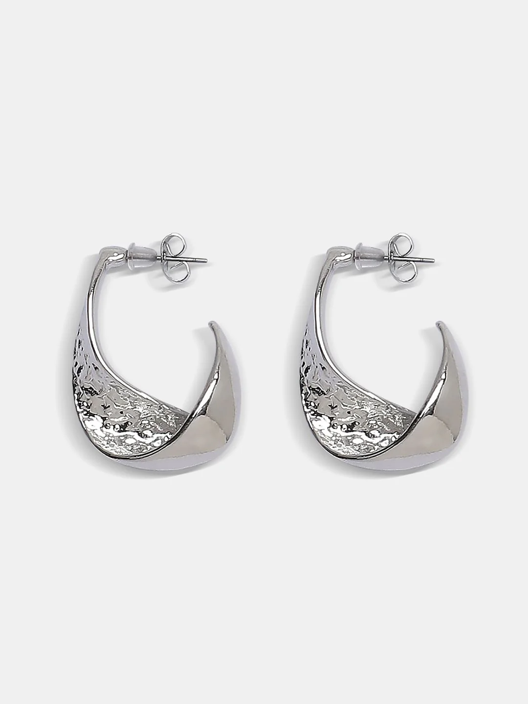 Silver Twisted Hoops - Image 2