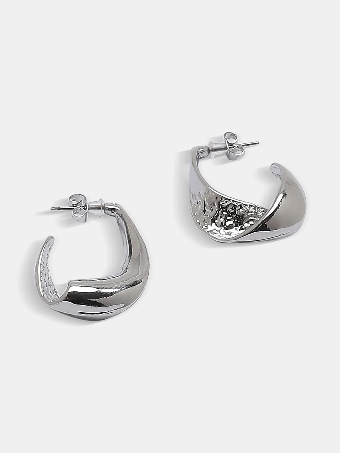 Silver Twisted Hoops - Image 3