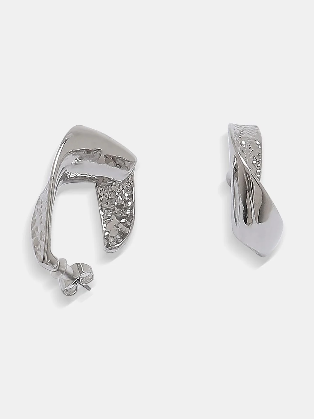 Silver Twisted Hoops - Image 4