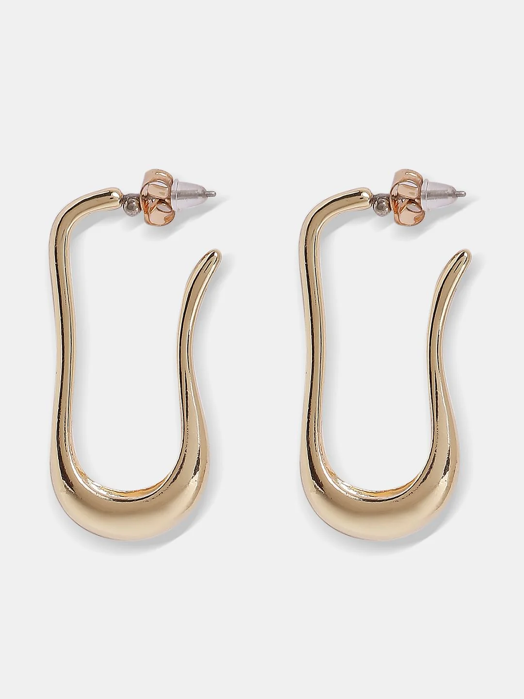 Golden Long Square Hoops - Image 2